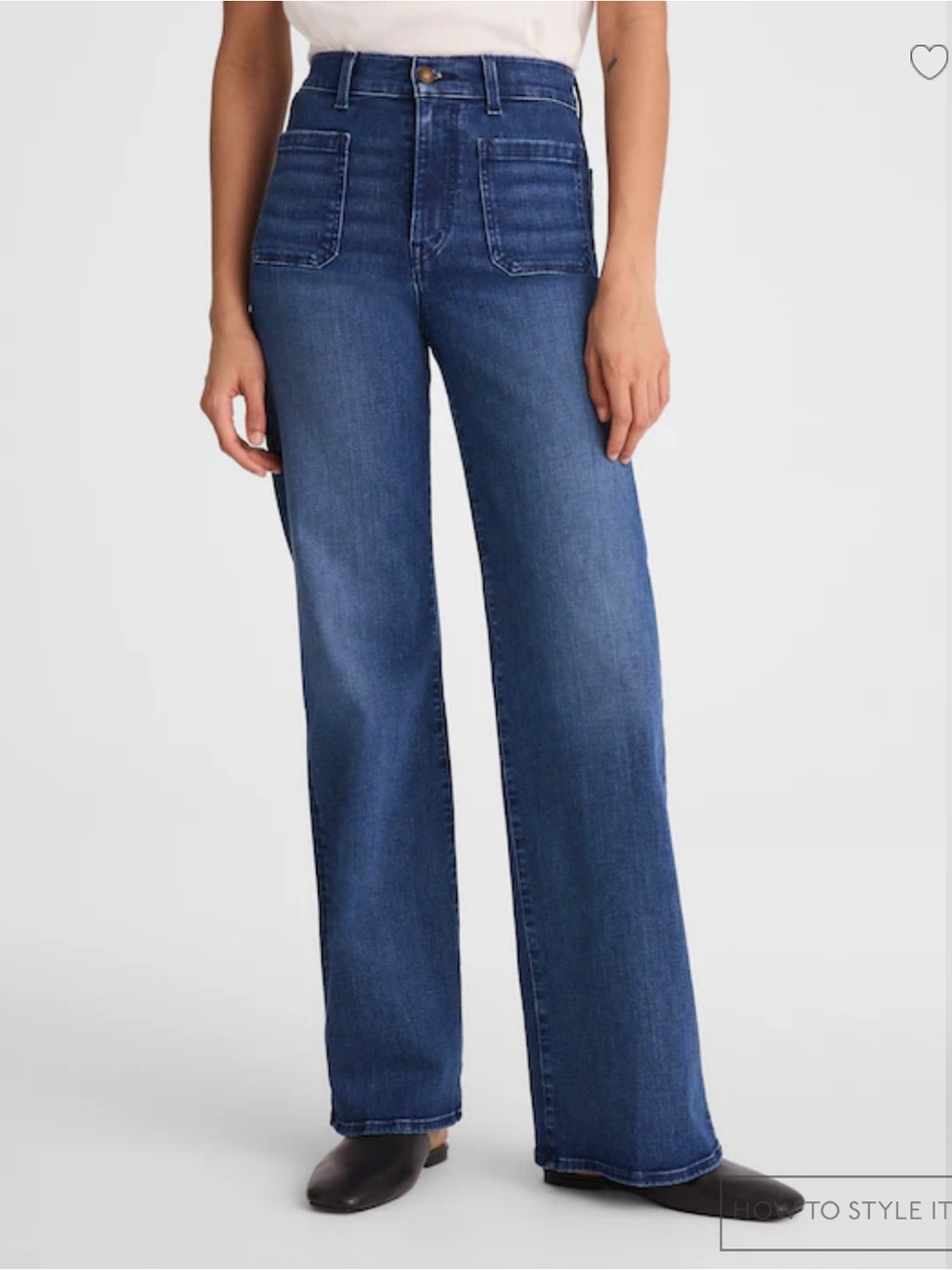 Madewell The Emmy Wide Leg High-Rise  Denim in Medium Blue - Picture 2 of 13
